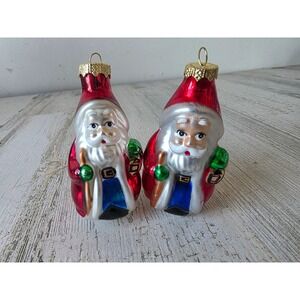 Glass‎ Santa ornament cane Xmas lantern tree set